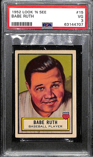 1952 Look N See Babe Ruth #15 Graded PSA 3