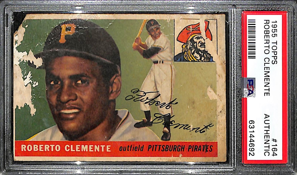 1955 Topps Roberto Clemente #164 Rookie Card Graded PSA Authentic