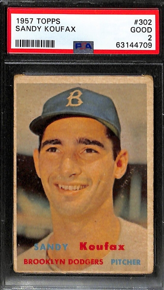 1957 Topps Lot - Roberto Clemente #76 (PSA 3) & Sandy Koufax #302 (PSA 2)