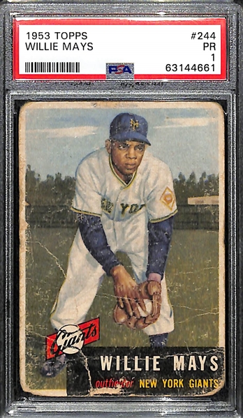 1953 Topps Willie Mays #244 Graded PSA 1