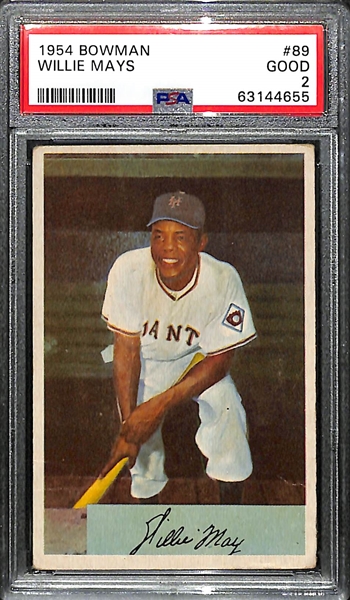 1954 Topps Bowman Willie Mays #89 Graded PSA 2