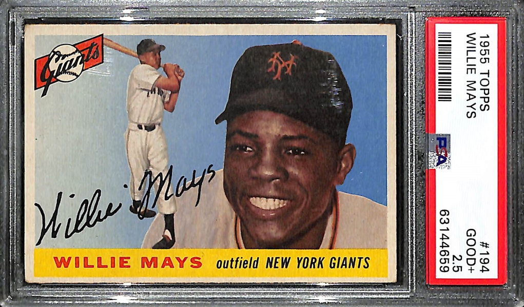 1955 Topps Willie Mays #194 Graded PSA 2.5 GD