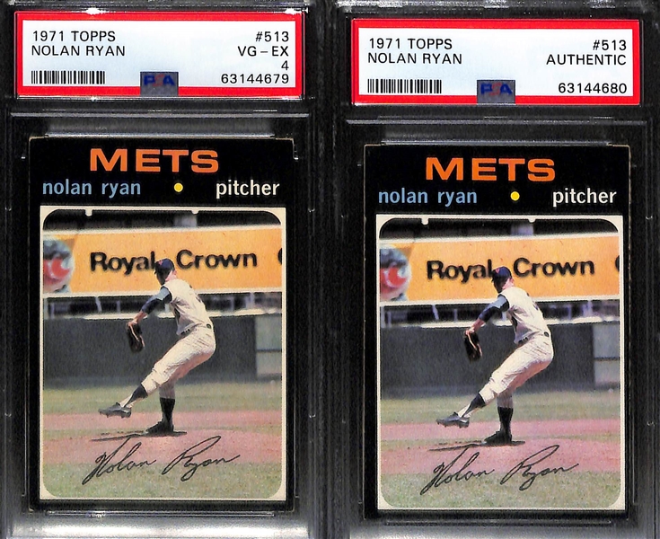 1969-1971 Nolan Ryan 5-Card PSA Lot - 1969 (PSA 2), 1970 (PSA 4), 1970 (PSA 3.5), 1971 (PSA 4), 1971 (PSA Authentic)