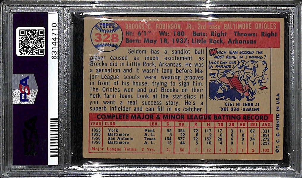 1957 Topps Brooks Robinson #328 Rookie Card Graded PSA 4