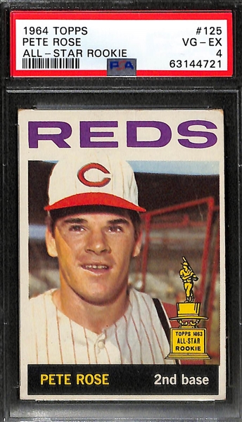 1960 Topps Carl Yastrzemski Rookie #148 (PSA 5) & 1964 Topps Pete Rose 2nd Year Card #125 (PSA 4)