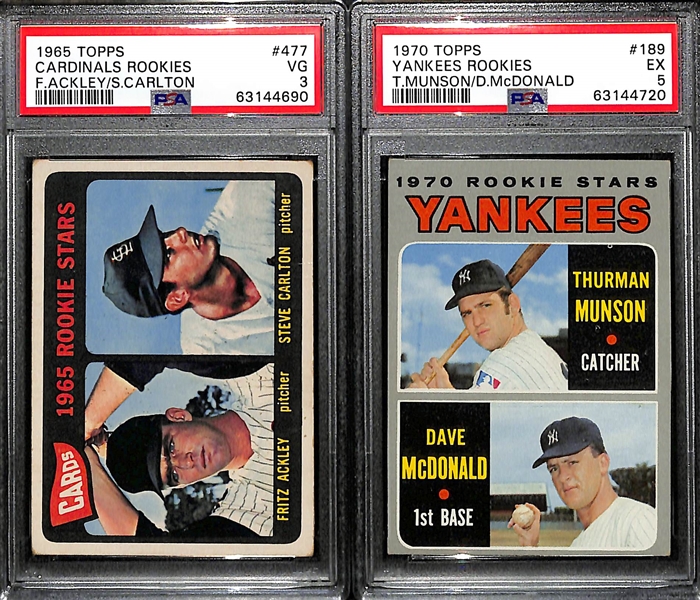 1965 Topps Steve Carlton Rookie (PSA 3) & 1970 Thurman Munson Rookie (PSA 5)