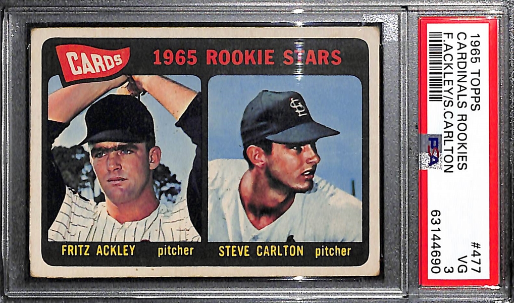 1965 Topps Steve Carlton Rookie (PSA 3) & 1970 Thurman Munson Rookie (PSA 5)