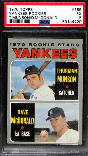 1965 Topps Steve Carlton Rookie (PSA 3) & 1970 Thurman Munson Rookie (PSA 5)