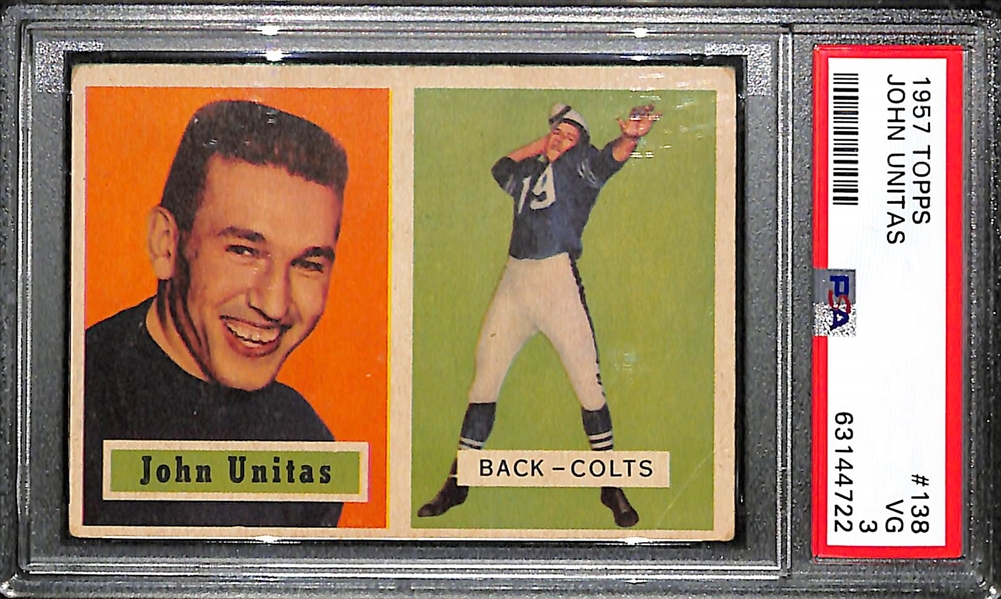 1957 Topps Johnny Unitas #138 Rookie Card Graded PSA 3 VG