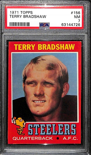 1971 Topps Terry Bradshaw Rookie Card #156 Graded PSA 7