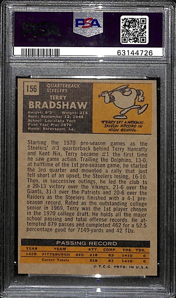 1971 Topps Terry Bradshaw Rookie Card #156 Graded PSA 7