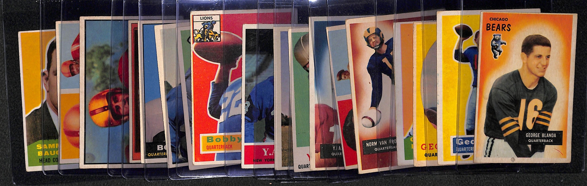  Lot of (18) 1953-1964 Football Quarterbacks Cards w. 1955 Bowman George Blanda
