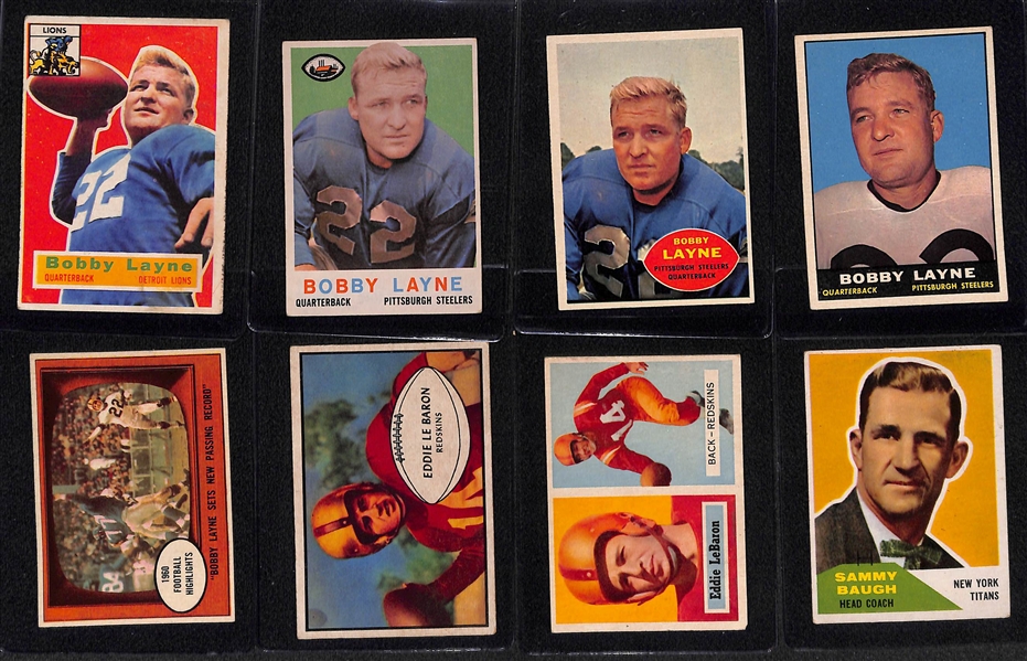  Lot of (18) 1953-1964 Football Quarterbacks Cards w. 1955 Bowman George Blanda