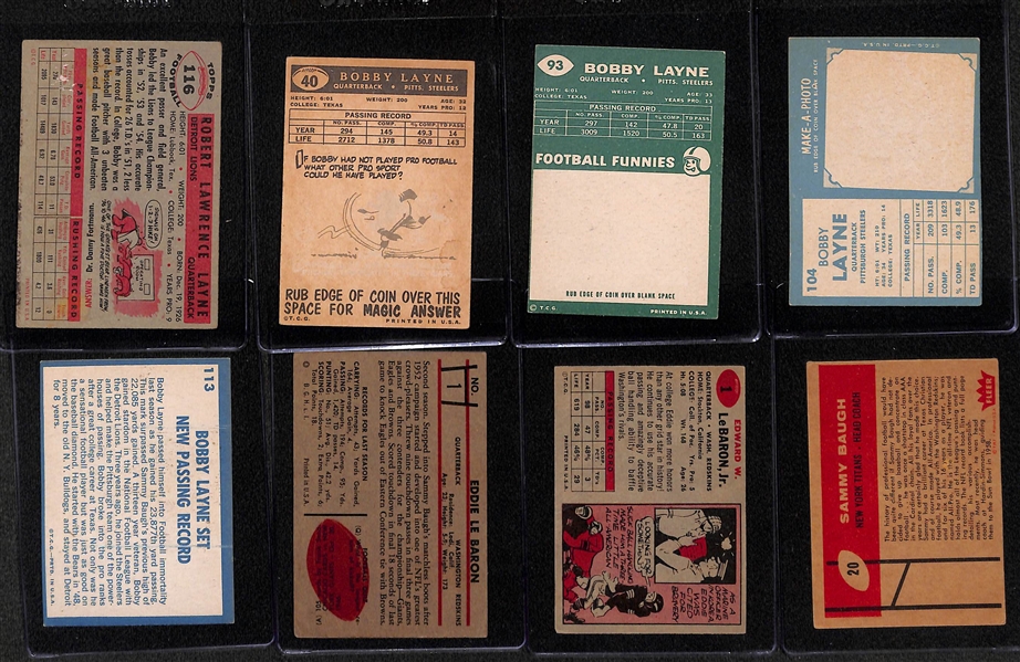  Lot of (18) 1953-1964 Football Quarterbacks Cards w. 1955 Bowman George Blanda