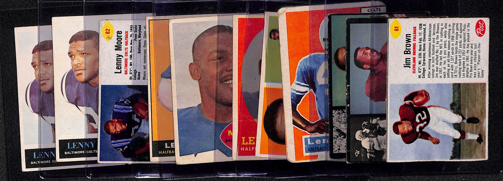  Lot of (11) 1956-1965 Football Running Backs Cards w. 1962 Topps Jim Brown