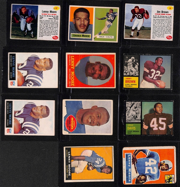  Lot of (11) 1956-1965 Football Running Backs Cards w. 1962 Topps Jim Brown