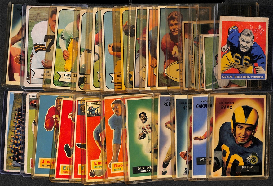 Lot of (27) 1949-1956 Football Star Cards w. 1949 Leaf Bulldog Turner