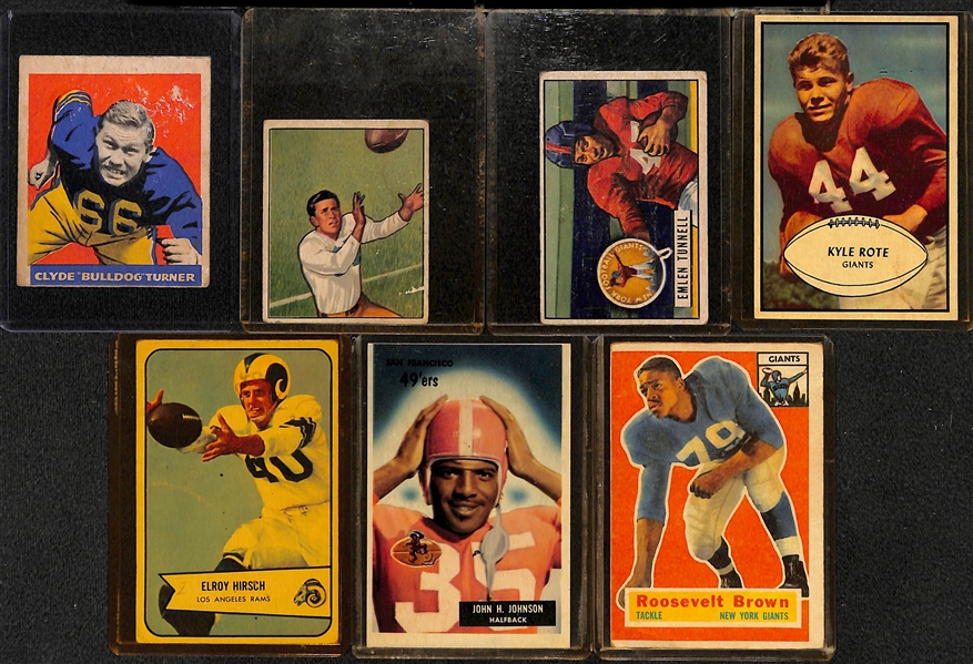 Lot of (27) 1949-1956 Football Star Cards w. 1949 Leaf Bulldog Turner