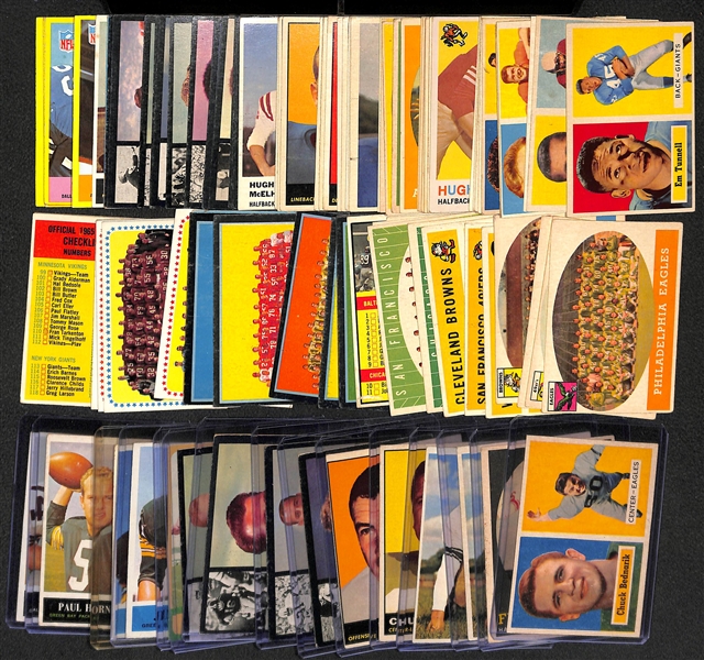  Lot of (95) 1957-1967 Football Star Cards w. 1957 Topps Chuck Bednarik