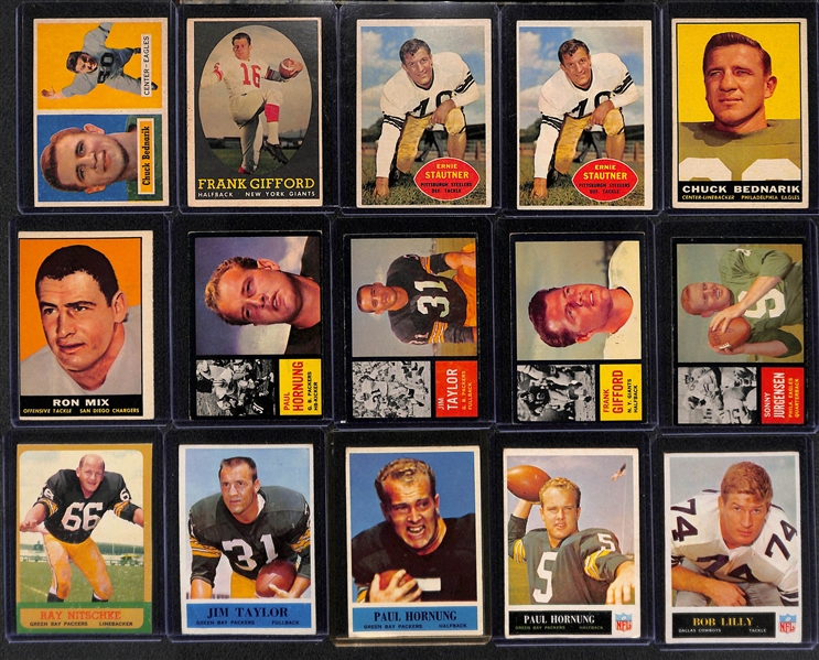  Lot of (95) 1957-1967 Football Star Cards w. 1957 Topps Chuck Bednarik