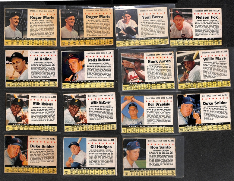 Lot of (200+) 1961 Post Cereal Cards w. Roger Maris x2