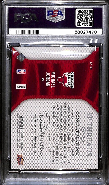 2007 SP Rookie Threads Michael Jordan Jersey Card #SP-MJ Graded PSA 7 NM