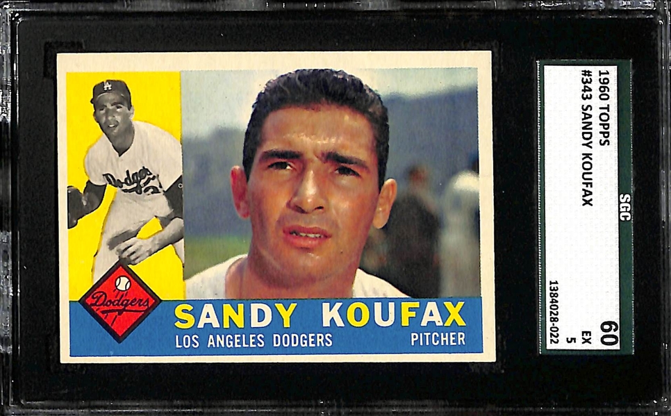 Lot of (3) Topps Sandy Koufax Graded Cards (1959,60, and 62)