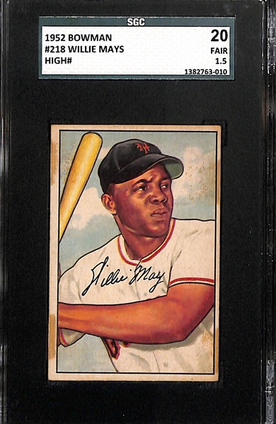 Lot of (3) Graded Baseball Greats Feat. 1952 Bowman Willie Mays, 1952 Yogi Berra and 1948 Leaf Honus Wagner
