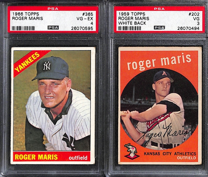 Lot of (10) Mostly 1960s PSA Graded Roger Maris Baseball Cards