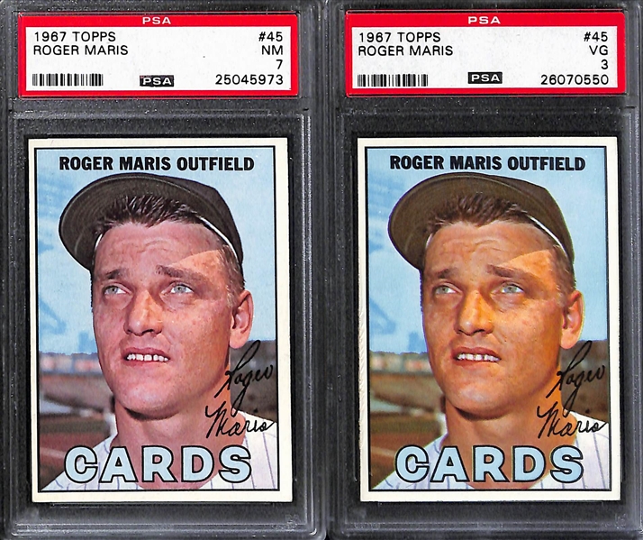 Lot of (10) Mostly 1960s PSA Graded Roger Maris Baseball Cards