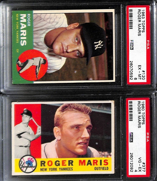 Lot of (10) Mostly 1960s PSA Graded Roger Maris Baseball Cards