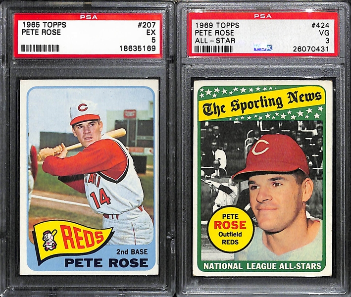 Lot of (4) 1960s and 70s PSA Graded Pete Rose Cards