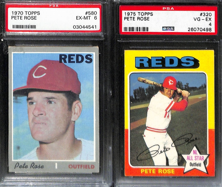 Lot of (4) 1960s and 70s PSA Graded Pete Rose Cards