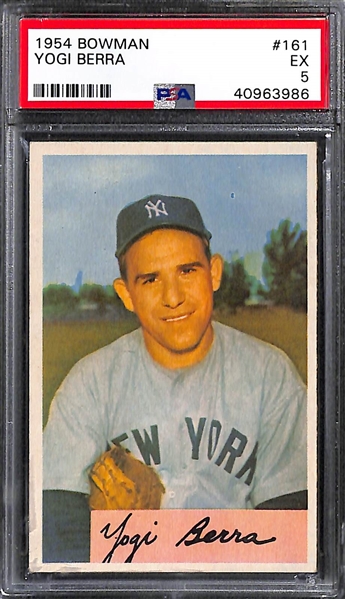 Lot of (3) 1950s PSA Graded Yogi Berra Cards Feat. 1954 Bowman PSA 5