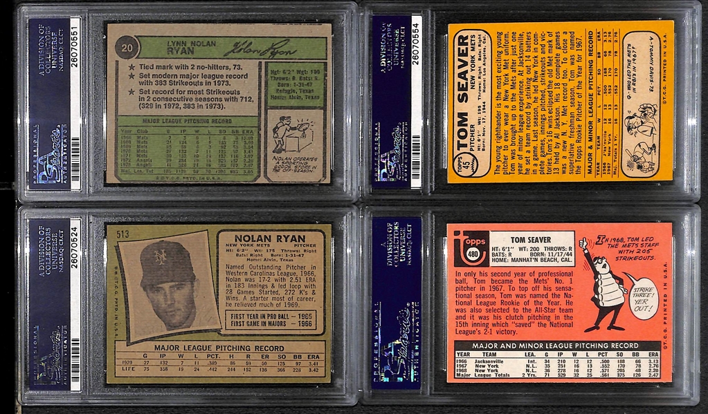 Lot of (4) 1960s and 70s PSA Graded Baseball Cards w. Nolan Ryan and Tom Seaver