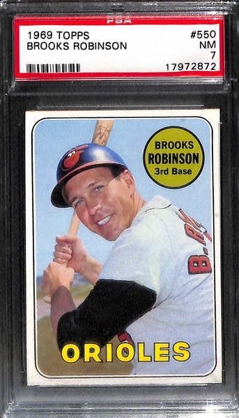 Lot of (4) 1950s & 60s PSA Graded Brooks Robinson Baseball Cards