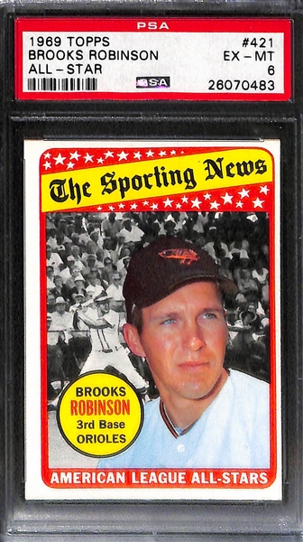 Lot of (4) 1950s & 60s PSA Graded Brooks Robinson Baseball Cards
