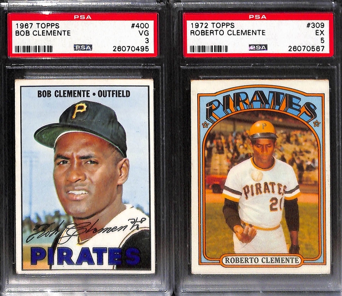Lot of (5) 1950s and 60s Graded Roberto Clemente Baseball Cards