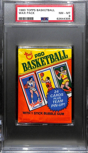 1980 Topps Basketball Wax Pack Graded PSA 8 (Larry Bird and Magic Johnson Rookies)