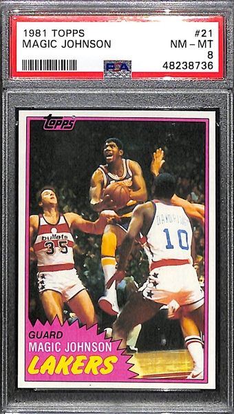 1981 Topps Magic Johnson # 21 Graded PSA 8