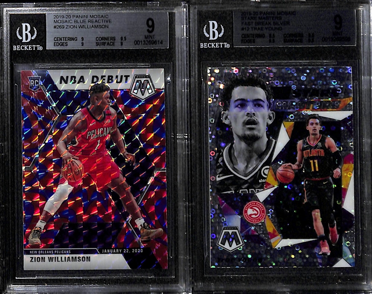 Lot of (5) 2019-20 Graded Basketball Cards w. Zion Williamson, Trae Young, and More