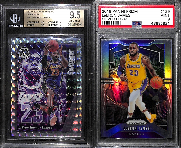 Lot of (2) 2019-20 Graded LeBron James Insert Cards