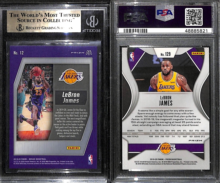 Lot of (2) 2019-20 Graded LeBron James Insert Cards