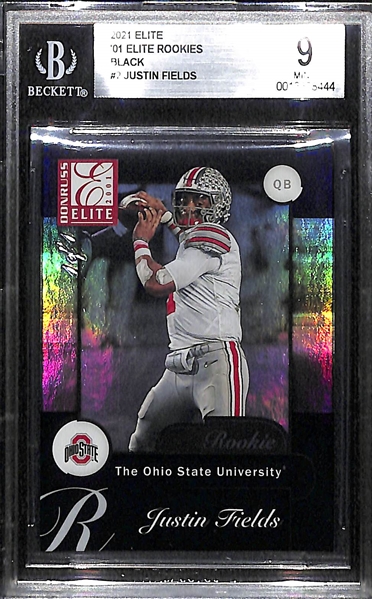 2021 Elite Rookies Black Justin Fields BGS 9 #'d 1/1