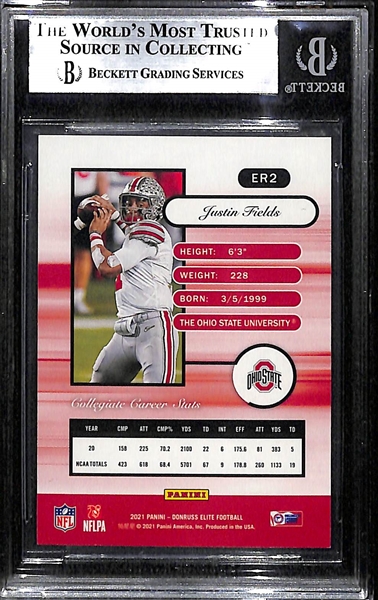 2021 Elite Rookies Black Justin Fields BGS 9 #'d 1/1