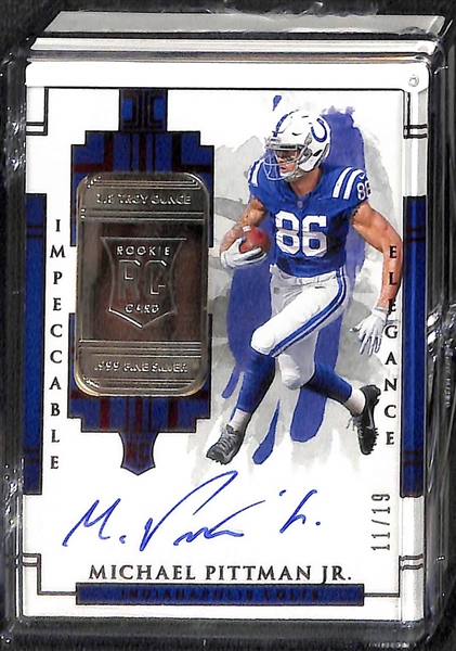Lot of (5) 2020 Impeccable Elegance 1/2 Silver Troy Ounce and Autographed Rookie Football Cards All #d /19 