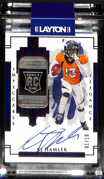Lot of (5) 2020 Impeccable Elegance 1/2 Silver Troy Ounce and Autographed Rookie Football Cards All #d /19 