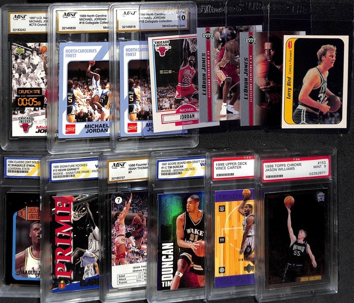 Lot of (13) Basketball Cards including (4) Michael Jordan and (2) LeBron James Rookies