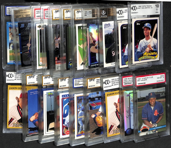 Lot of (20) Mostly Graded Rookie Cards Feat. Ken Griffey Jr and Derek Jeter