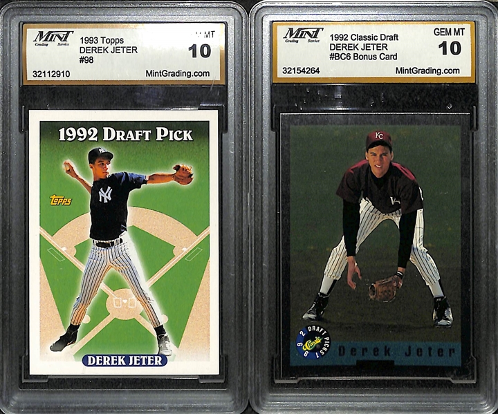 Lot of (20) Mostly Graded Rookie Cards Feat. Ken Griffey Jr and Derek Jeter